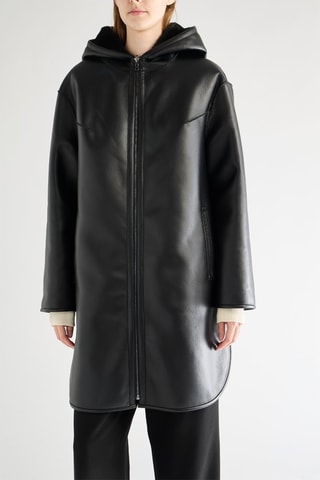 Sobretudo reversível com capuz - Preto
