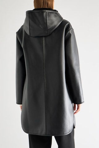 Sobretudo reversível com capuz - Preto