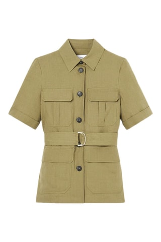 Casaco saariano de linho - Caqui