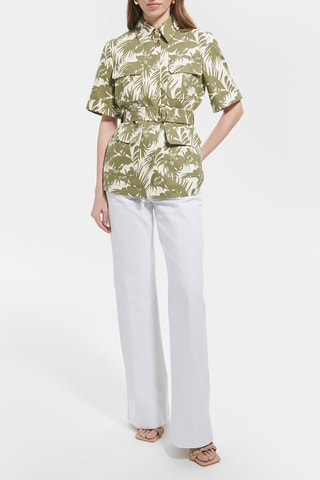 Casaco saariano de linho - Verde