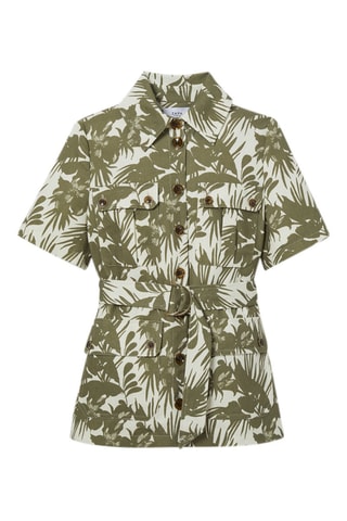 Casaco saariano de linho - Verde