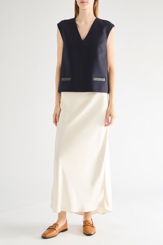 Top sem mangas - Azul-marinho