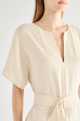 Vestido direito - Bege