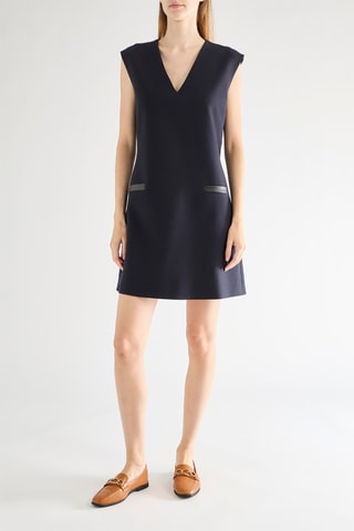 Vestido trapézio - Azul-marinho