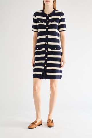 Vestido-camisa em lã merino - Cru