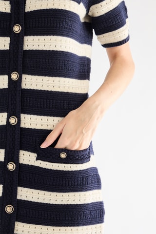 Vestido-camisa em lã merino - Cru