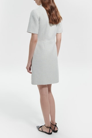 Vestido traçado - Branco e azul-celeste