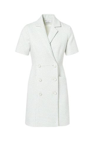 Vestido traçado - Branco e azul-celeste