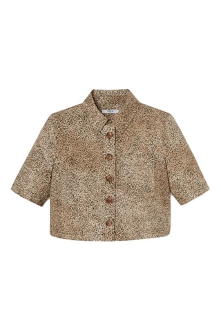 Camisa regular em nobuck - Castanho