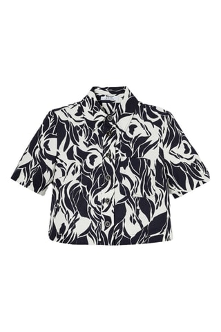 Camisa em linho - Preto e branco