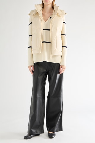 Colete acolchoado com capuz - Cru