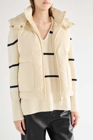 Colete acolchoado com capuz - Cru