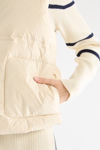 Colete acolchoado com capuz - Cru