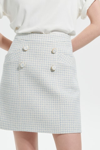 Saia - Branco e azul-celeste