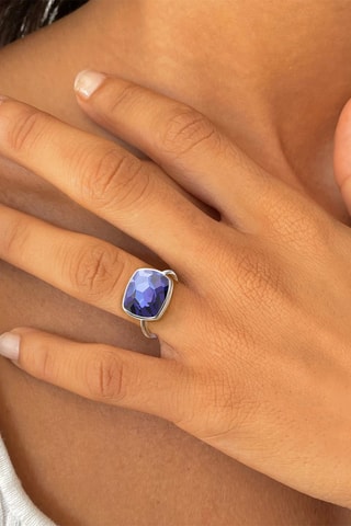 Bague - Or blanc et tanzanite