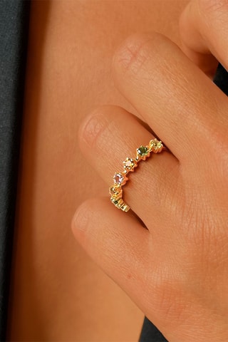 Bague - Or jaune et tourmalines