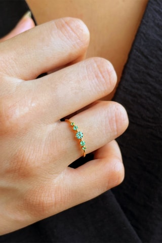 Bague - Or jaune et émeraudes