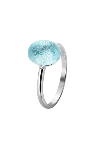 Bague - Or blanc et topaze