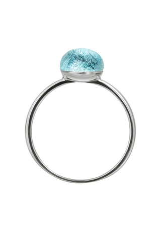 Bague - Or blanc et topaze