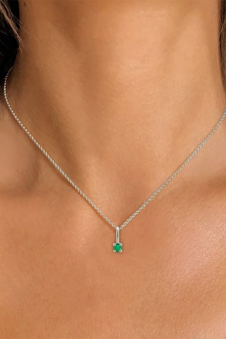 Pendentif - Or blanc et émeraude