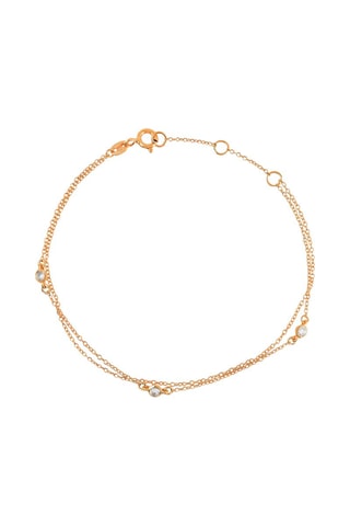 Bracelet - Or rose, quartz et topazes