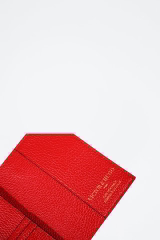 Porta-cartões em couro Dina - Vermelho