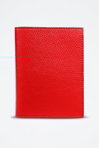 Porta-cartões em couro Dina - Vermelho