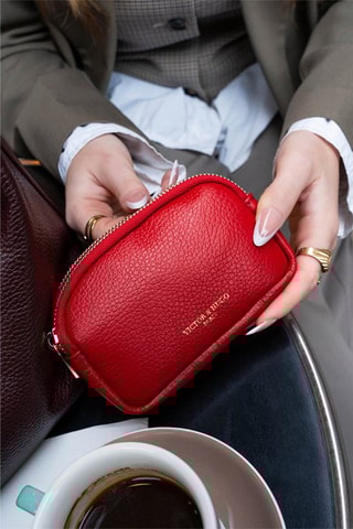 Porte-monnaie en cuir Gema - Rouge