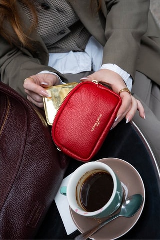 Porte-monnaie en cuir Gema - Rouge