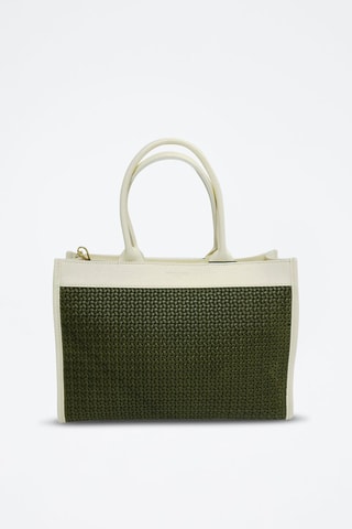 Mala de couro Nina e - Branco e verde