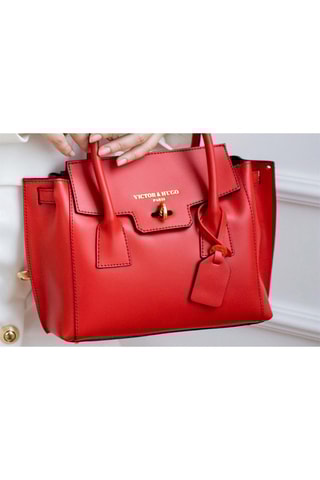 Mala de couro Jany - Vermelho