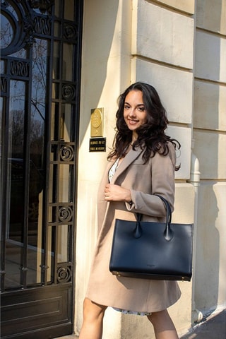 Mala de couro Ynell - Preto