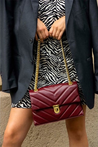 Mala de ombro em couro Cléa - Bordô