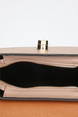 Sac à main en cuir Winy - Marron et rose