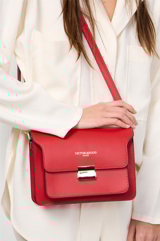Sac bandoulière en cuir Chanon - Rouge