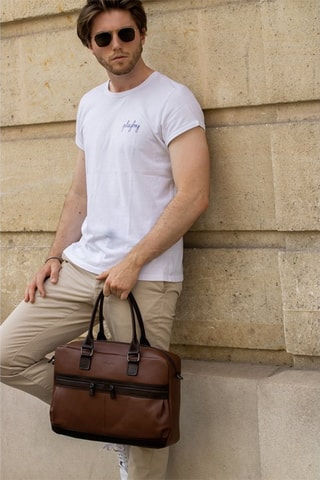 Porte-documents en cuir Sandro - Marron