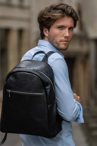 Sac à dos en cuir Lou - Noir