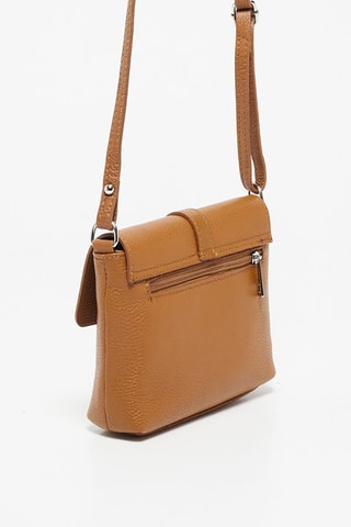 Sac bandoulière en cuir Ring - Marron