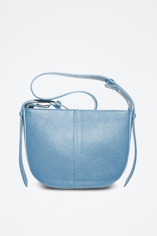 Sac porté épaule en cuir Clara - Bleu