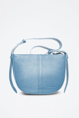 Sac porté épaule en cuir Clara - Bleu