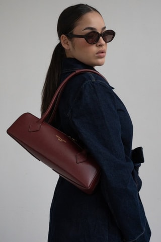 Mala de ombro em couro Zhora - Vermelho
