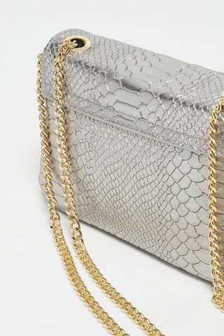 Sac bandoulière en cuir Kiera - Argenté