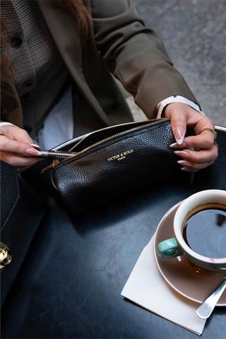 Trousse en cuir Laya - Noir