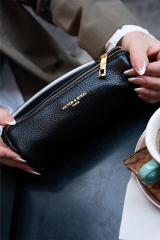 Trousse en cuir Laya - Noir