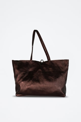 Mala shopper em couro Vog - Castanho-escuro