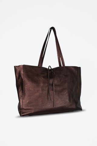 Mala shopper em couro Vog - Castanho-escuro