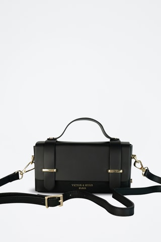 Sac bandoulière en cuir Boho - Noir