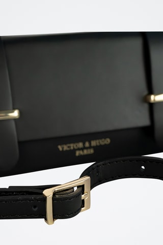 Sac bandoulière en cuir Boho - Noir