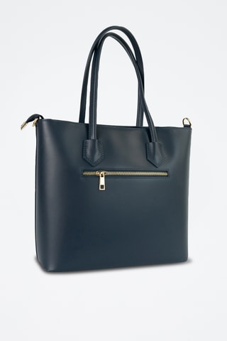 Mala shopper em couro Myra - Azul-marinho