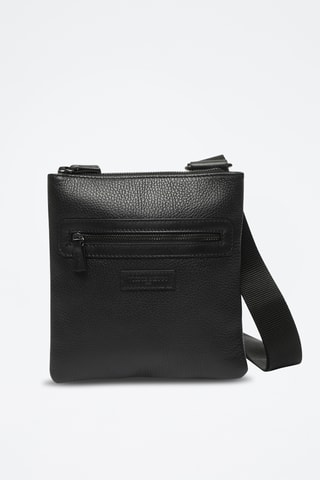 Sac bandoulière en cuir Piero - Noir